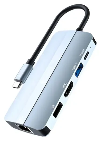 Devia EC704 Leopard Series tmavě šedá / USB-C hub / 9 v 1 (6942297108998)