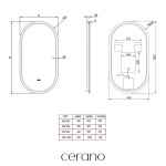 CERANO - Koupelnové LED zrcadlo Toro - 45x90 CER-8050BD79953
