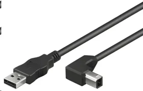 PremiumCord Kabel USB 2.0 A-B, zahnutý konektor 90° / Kabel / USB 2.0 / 0.5 m (ku2ab05-90)