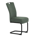 Židle jídelní, taštičkové pružiny v sedáku, zelená látka, černý kov
