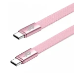 Plochý kabel USB-C - USB-C 1 m pudrově růžová / Kabel USB-C / USB-C (M) - USB-C (M) (AKTBXKUCCFLAT1P)