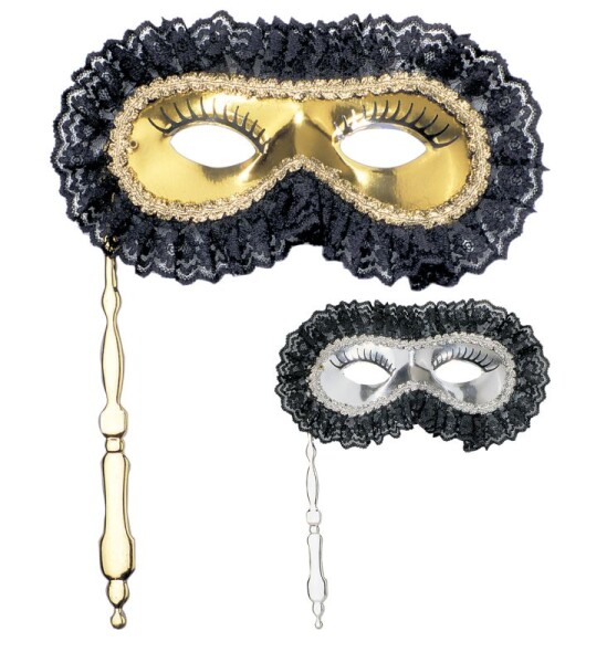 Ptakoviny.cz Škraboška s krajkou a hůlkou