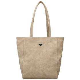 Trendy dámská koženková kabelka na rameno Faidra, krémová