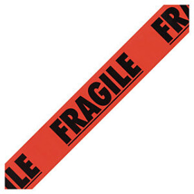 6 x Výstražná lepicí PVC páska FRAGILE, 48mm, návin 66m, tloušťka 45µm + 1 odvíječ pásky | RAJA