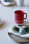 DESIGN LETTERS Porcelánový hrnek Jingle Bells 300 ml, červená barva, porcelán