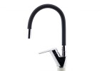 NOVASERVIS - Dřezová baterie s černým flexi ramenem Metalia 54, chrom 54014F,0C