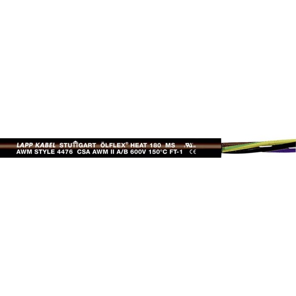 LAPP ÖLFLEX® HEAT 180 MS 46600/100 vysokoteplotní kabel 2 x 0.50 mm², 100 m, černá