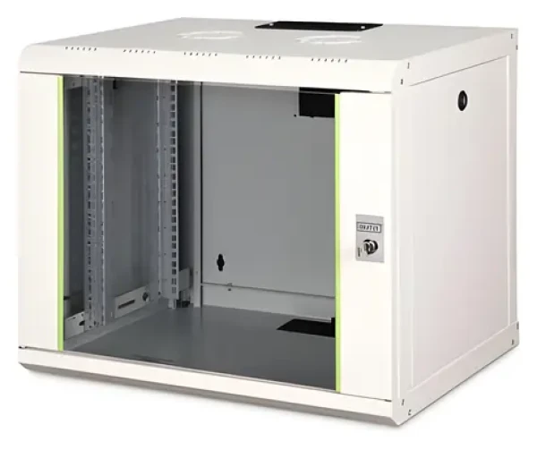 Digitus Unique 16U černá / Nástěnný rozvaděč / 600 x 780 x 450 mm / nosnost 100 kg / skleněné dveře / IP20 (DN-19 16-U-SW)