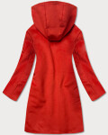 Krátký červený dámský kabát kapucí (GSQ2311)