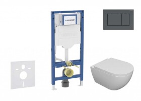 GEBERIT - Duofix Set předstěnové instalace, klozetu Oudee a sedátka softclose, tlačítko Sigma30, matná černá/černá SANI11CA5100B