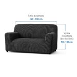 Bielastické potahy COSTINA antracit dvojkřeslo (š. 120 - 160 cm)