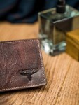 Trendová pánská menší kožená peněženka Dokl, tmavě hnědá