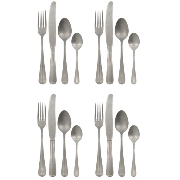 House Doctor Sada příborů z nerezové oceli Mora Silver – set 16 ks, stříbrná barva, kov