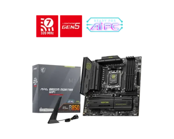 MSI MAG B850M MORTAR WIFI / B850 / 4x DDR5 / 1x 5GLAN / Wi-Fi7 / mATX (MAG B850M MORTAR WIFI)