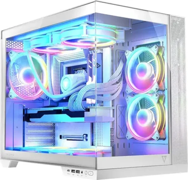 MODECOM Volcano Panorama Apex ARGB 7F bílá / Skříň / ATX / 1x USB-C / 3x ARGB / bez zdroje (AT-PANORAMA-7F-ARGB-20-000000-0002)