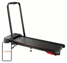 ACEZOE Elektrický běžecký pás P12 černo-červená / 1-10,6 km/h / sklon do 10 % / 2,5 HP / nosnost 136 kg (CTM4020)