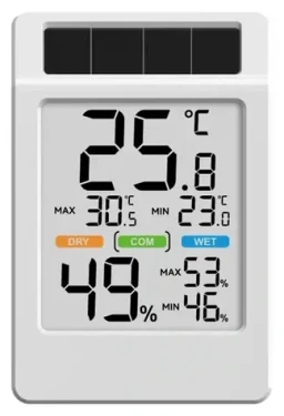 RainPoint BALDRTHERM B0590TH-V6 / Termohygrometr / solární napájení / velký displej / index komfortu (B0590TH-V6)