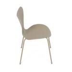 Židle jídelní, cappucino plast, čtyřnohá kovová podnož