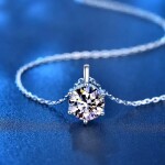Royal Fashion stříbrný náhrdelník HA-XMZ004-SILVER-MOISSANITE