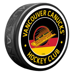 Mustang Puk Vancouver Canucks NHL Red Vintage Striped Textured Puck