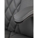 Křeslo kancelářské, šedá ekokůže, kovový kříž, kolečka na tvrdé podlahy