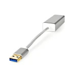 Nedis adaptér USB-A zástrčka - RJ45 zásuvka stříbrná / Adaptér / USB 3.2 Gen 1 / 1 Gbps / 0,20 m (CCTB61950AL02)