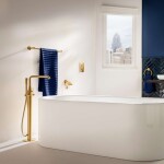 GROHE - Essence Vanová baterie do podlahy, kartáčovaný Cool Sunrise 23491GN1