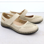 Dámská prolamovaná obuv na suchý zip béžová Unisoft 7026 37