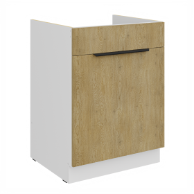Spodní skříňka pod dřez Cremona 60 ZL 1S BB - Premium Box Barva korpusu: Bílá, Barva dvířek: Dub Cremona