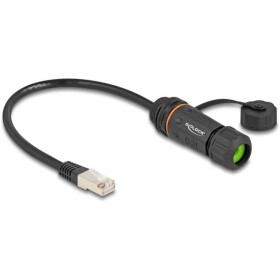 Delock 88147 RJ45 síťové kabely, propojovací kabely CAT 6A S/UTP 0.25 m černá vodotěsné 1 ks
