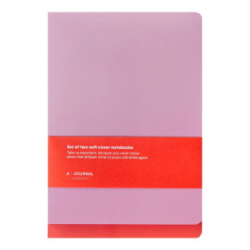 A-JOURNAL collection Linkovaný zápisník Softcover Coral / Lilac – set 2 ks, fialová barva, papír