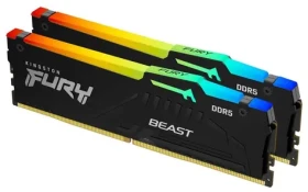 Kingston Fury Beast Black RGB 16GB (2x 8GB) DDR5 6000MHz / CL30 / DIMM / EXPO / 1.35V (KF560C30BBEAK2-16)