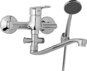 JB Sanitary Nástěnná umyvadlová a sprchová baterie FINERY, rozteč 150 mm, s příslušenstvím, ramínko 300 mm F10 36 41