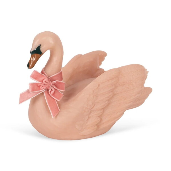 Konges Sløjd Noční LED lampička Pink Swan, růžová barva, plast