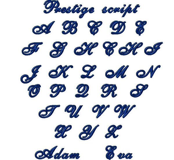 Výšivka jméno Prestige script