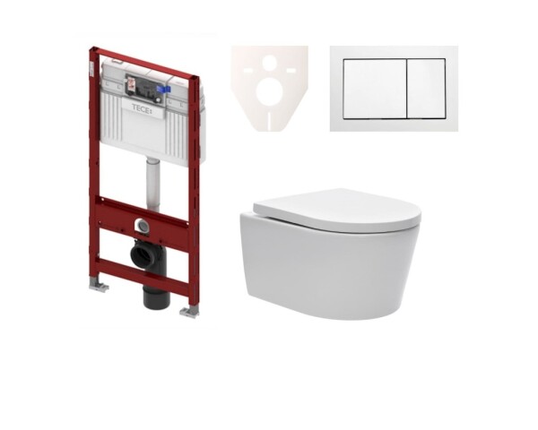 Cenově zvýhodněný závěsný WC set TECE do lehkých stěn / předstěnová montáž + WC SAT Brevis SIKOTS3W1 SIKOTS3W1