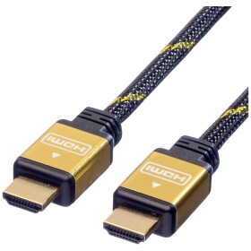 Roline HDMI kabel Zástrčka HDMI-A, Zástrčka HDMI-A 1.00 m vícebarevná 11.04.5501 4K UHD, dvoužilový stíněný, pozlacené kontakty HDMI kabel