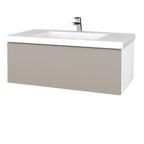Dřevojas - Koupelnová skříňka VARIANTE SZZ 100 pro umyvadlo Metric - N01 Bílá lesk / N07 Stone 275006