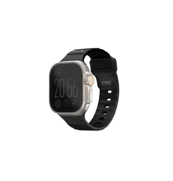 UNIQ Stride FKM řemínek pro Apple Watch 49 46 45 44 mm - MIDNIGHT BLACK (černá) (8886463688564)
