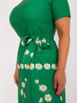 Dámské šaty plus size LK SK 505731.84 Zelená s potiskem - FPrice zelená s květy 46