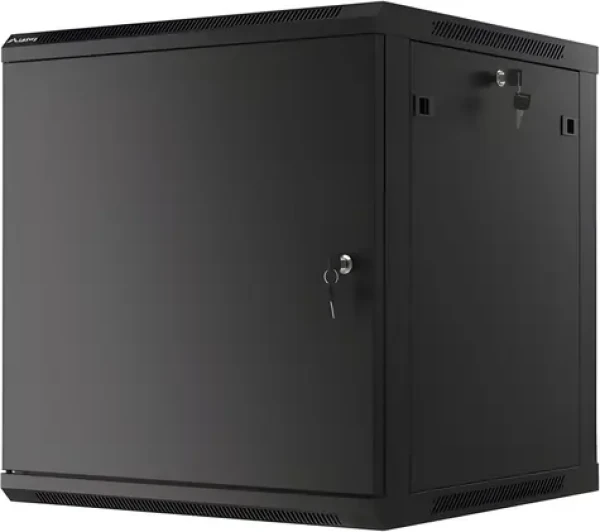 Lanberg WF01-6612-00B černá / Nástěnný rozvaděč / 19" / 12U / 600×600 mm / Kovové dveře / Flat pack (WF01-6612-00B)