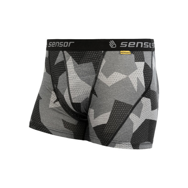 Boxerky SENSOR Merino Impress černá/camo