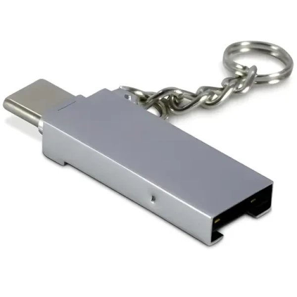 Inter-Tech Card Reader / Čtečka paměťových karet / MicroSD / USB-C + USB-A / kovové tělo (88885469)