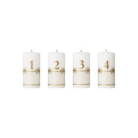 Georg Jensen Adventní svíčky Gold 2025, bílá barva, vosk
