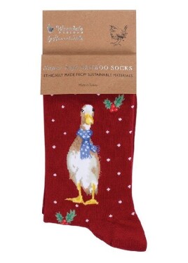 Dámské ponožky Wrendale Designs Christmas Scarves - Husa, vánoční