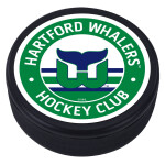 Mustang Puk Hartford Whalers NHL Green Vintage Striped Textured Puck