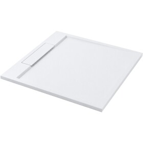 CERANO - Sprchová vanička čtvercová Loro - litý mramor - bílá matná - 90x90x3,5 CER-437087