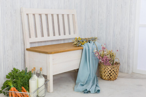 ARTEN (NANO Systems s.r.o.) Rustikální jídelní lavice POPRAD SIL14A - borovice (bílý vosk) VARIANTA PROVEDENÍ:  (š x v x hl.): 100 x 96 x 53 cm