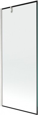 MEXEN/S - Next vanová zástěna FIX 80 x 150, černá vzor, nikl kartáčovaná 895-080-000-00-70-97