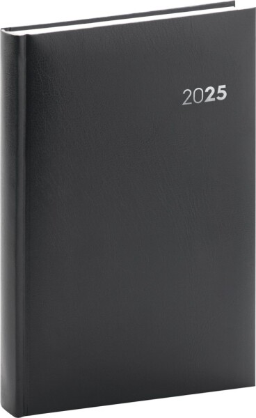 Diář 2025: Balacron - černý, denní, 13 × 18 cm